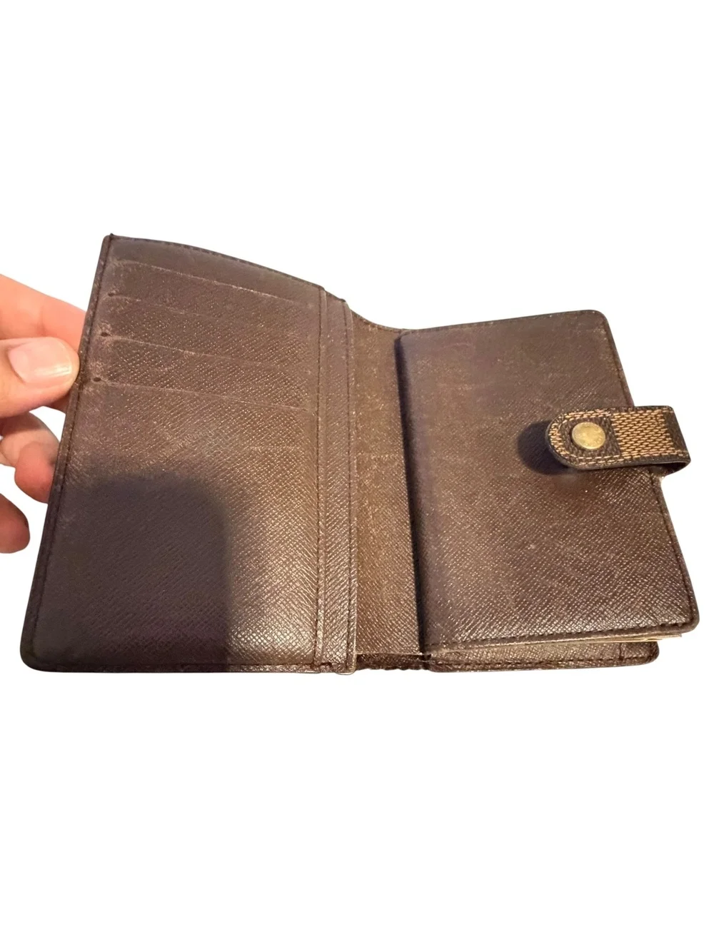 Louis Vuitton Damier Ebene Canvas Wallet Brown Checkered Pattern